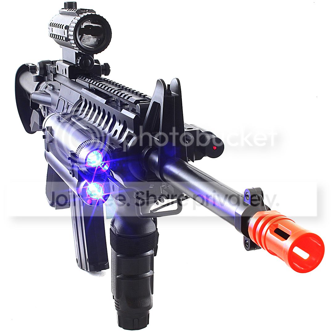 200 FPS FULL AUTO ELECTRIC AEG AIRSOFT RIFLE GUN w/ SCOPE & LASER 6mm